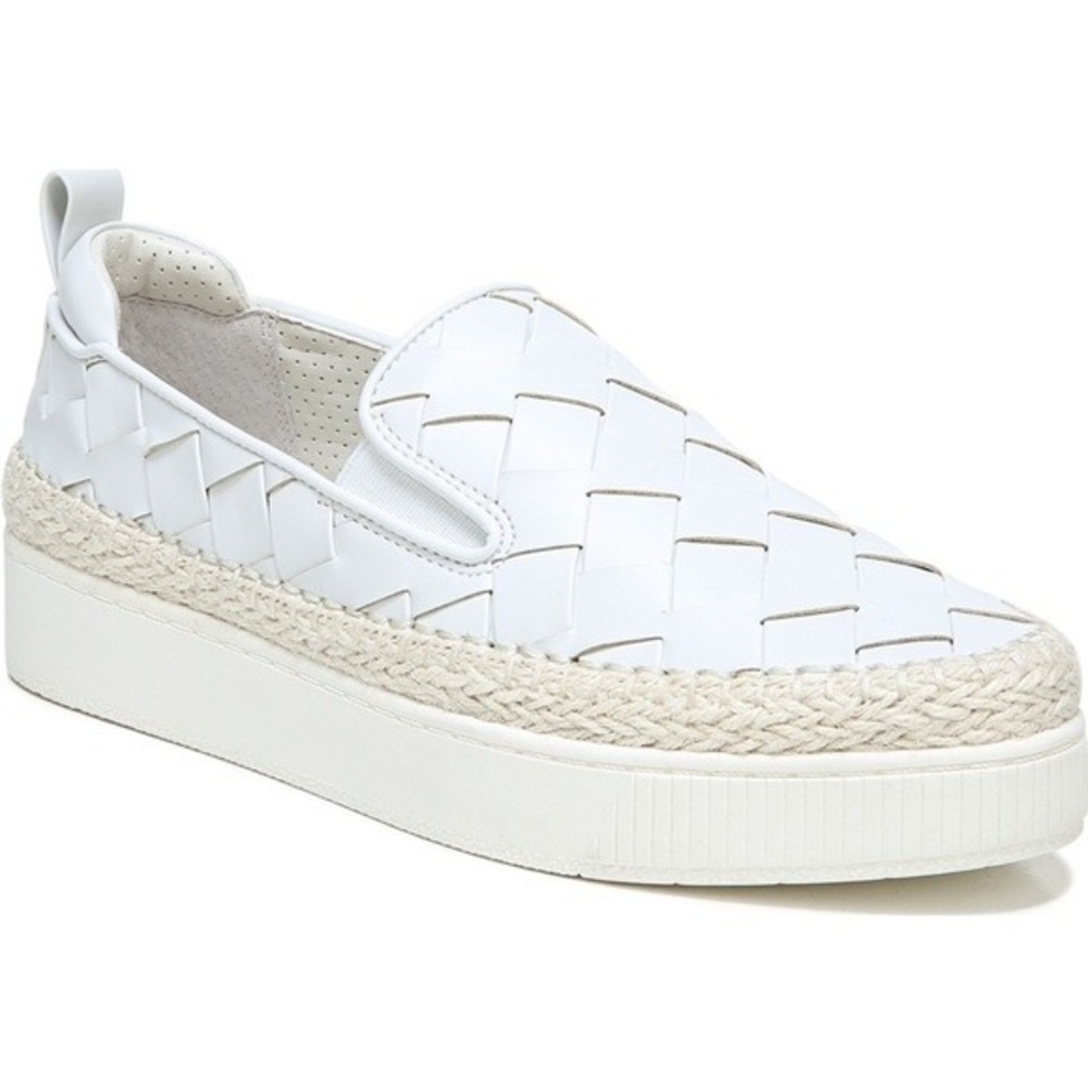 Franco Sarto Hydee Sneaker 9 White Woven Espadrille Platform Slip On Casual Boho - Picture 9 of 9